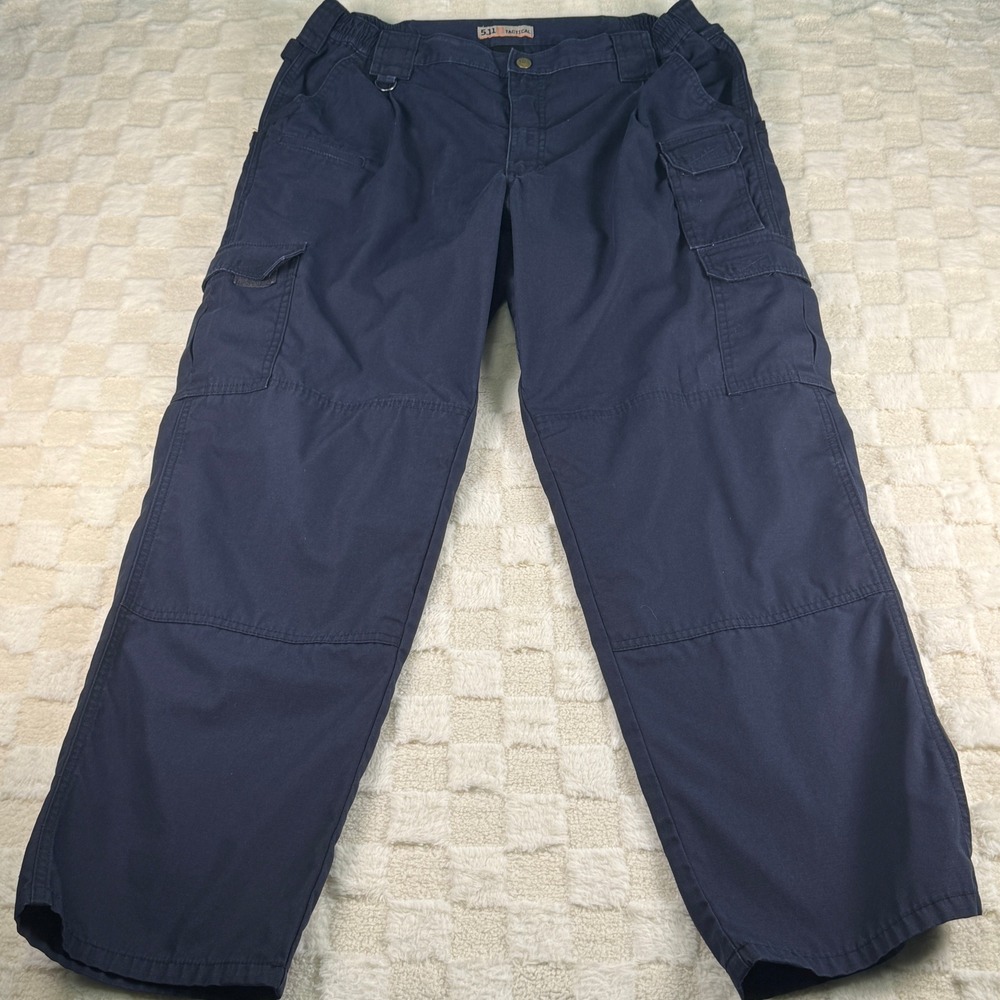 5.11 Tactical Mens Ripstop Cargo Pants Navy‎ Blue Utility Work Trousers 35x31